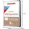imageToshiba N300 PRO 10TB LargeSized Business NAS up to 24 Bays 35Inch Internal Hard Drive  Up to 300 TBYear Workload Rate CMR SATA 6 GBs 7200 RPM 512 MB Cache  HDWG71AXZSTB6 TB