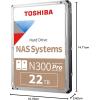 imageToshiba N300 PRO 10TB LargeSized Business NAS up to 24 Bays 35Inch Internal Hard Drive  Up to 300 TBYear Workload Rate CMR SATA 6 GBs 7200 RPM 512 MB Cache  HDWG71AXZSTB22 TB