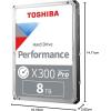 imageToshiba X300 20TB Performance ampamp Gaming 35Inch Internal Hard Drive  CMR SATA 6 GBs 7200 RPM 512 MB Cache  HDWR62AXZSTA8 TB